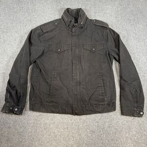 Levi's Jacket Mens Large Black Full Zip Utility Military Trucker‎ Workwear Army